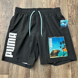 Puma Swim Beach Pool Trunk Regular Fit Men’s Size L Black